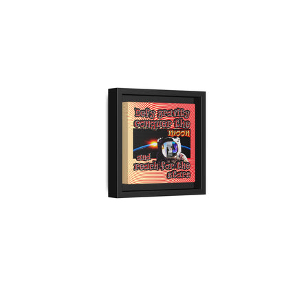 defy conquer reach - framed canvas art (yellow-orange wave)