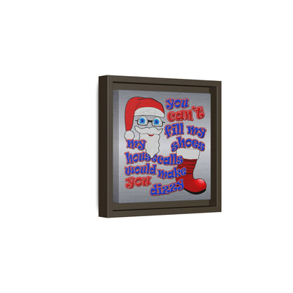 santa's shoes - framed canvas art (brushed nickel)