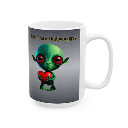 I don't care that your grey - White Mug (brushed nickel)