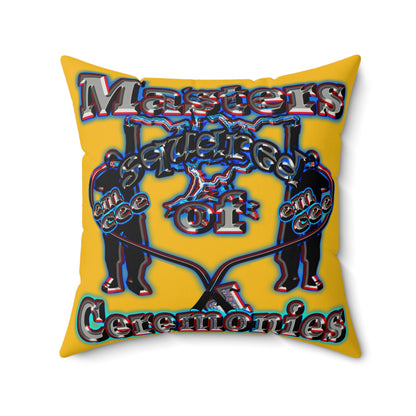 em cee squared - Faux Suede Square Pillow - (yellow)