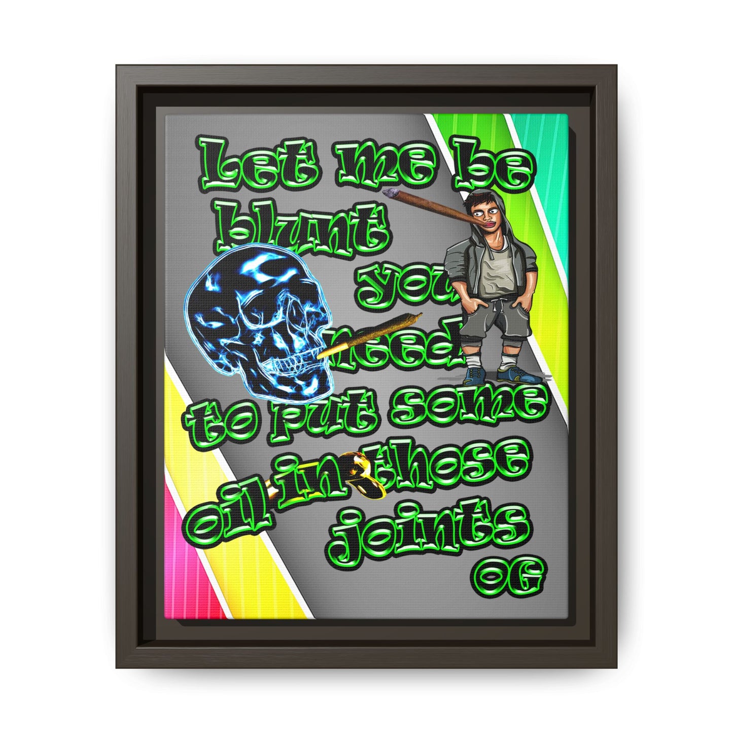 og - framed canvas art (rainbow split)