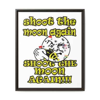 shoot the moon again - framed canvas art (white)