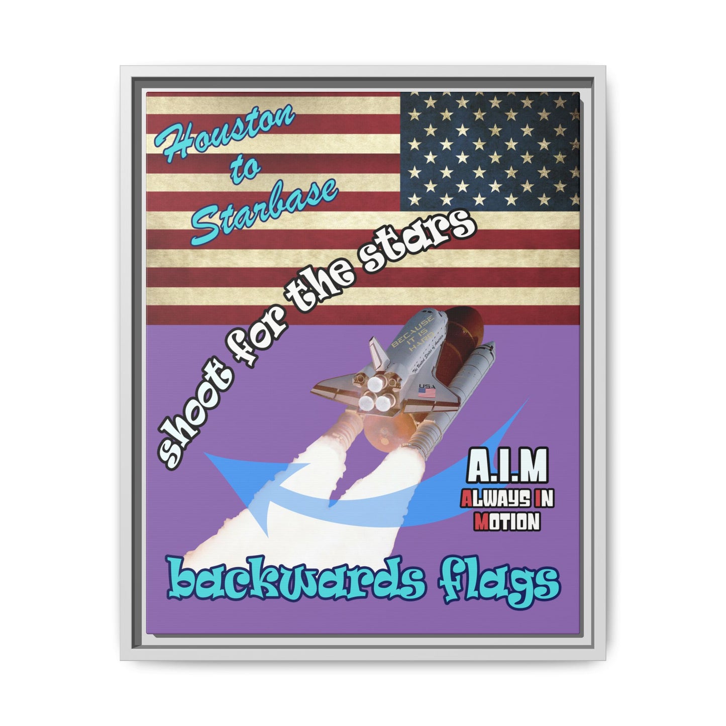 shoot for the stars - framed canvas art (light purple)