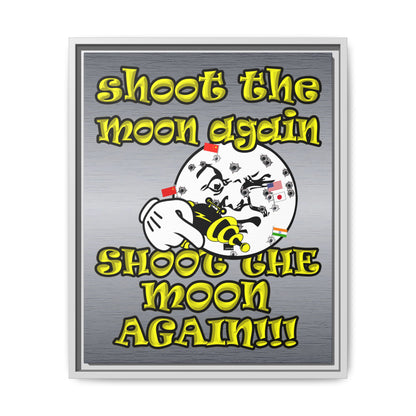 shoot the moon again - framed canvas art (brushed nickel)