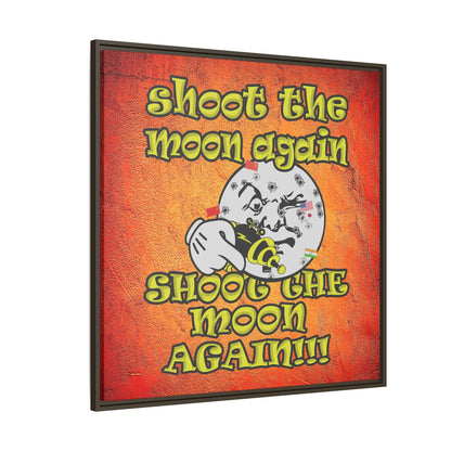 shoot the moon again - framed canvas art (burnt orange)