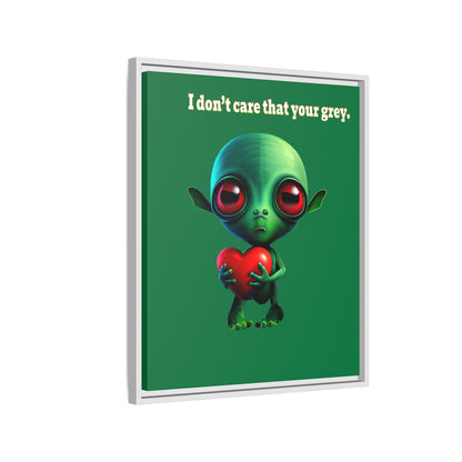 I don't care that your grey - framed canvas art (dark green)