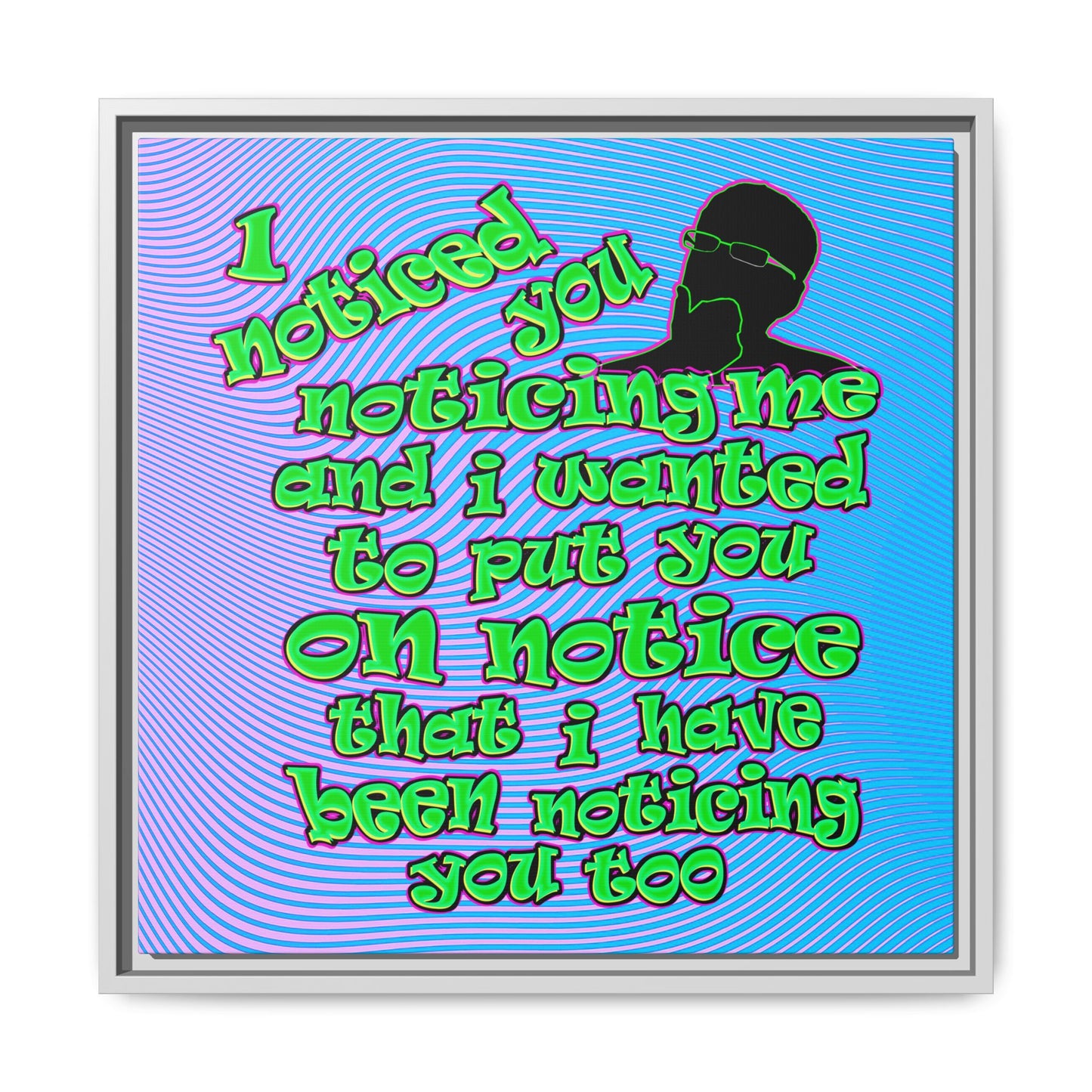 noticed you noticing - framed canvas art (light blue-purple wave)
