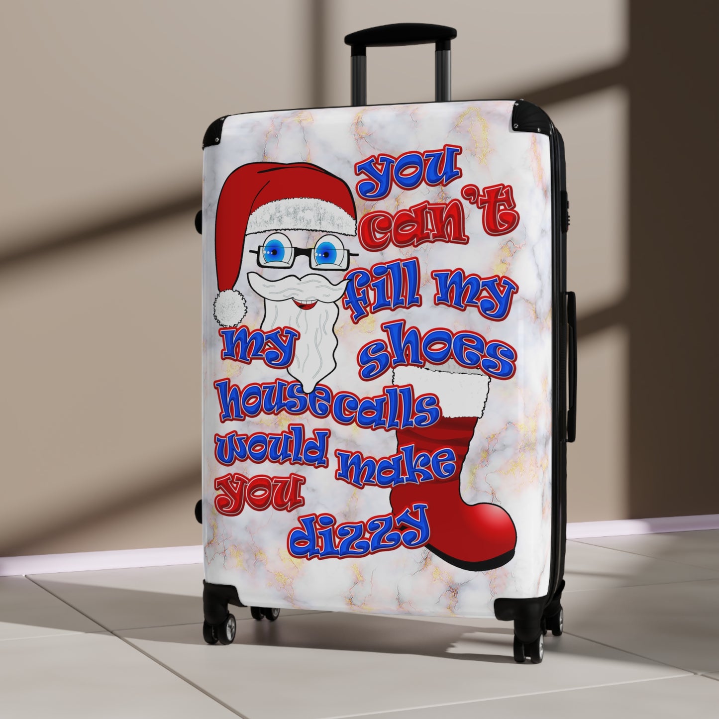 santa's shoes - Suitcase (white marble)