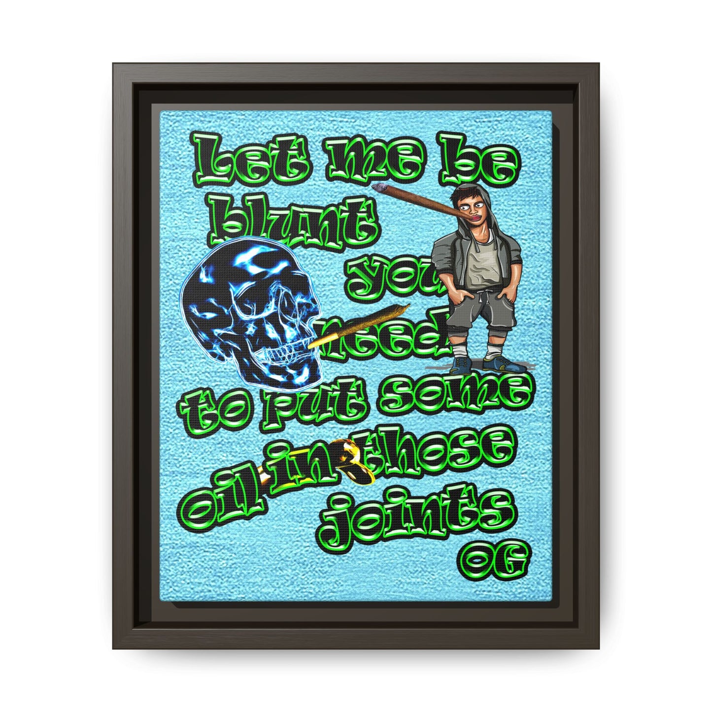 og - framed canvas art (faded blue)