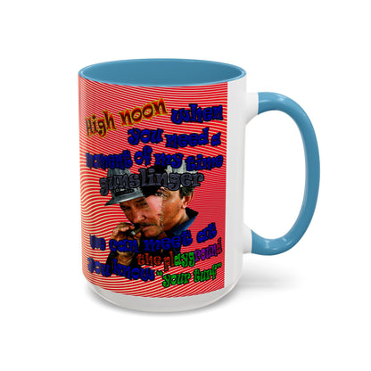 high noon - Accent Mug (yellow-orange wave)