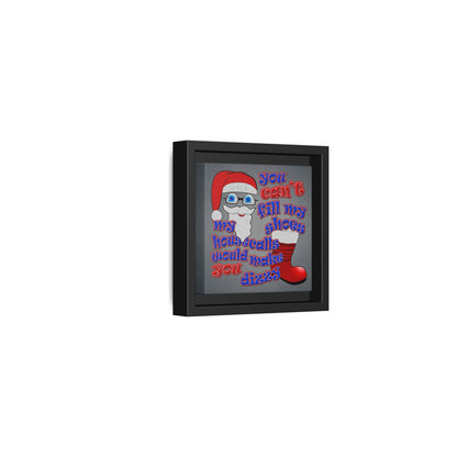 santa's shoes - framed canvas art (grey-light grey)