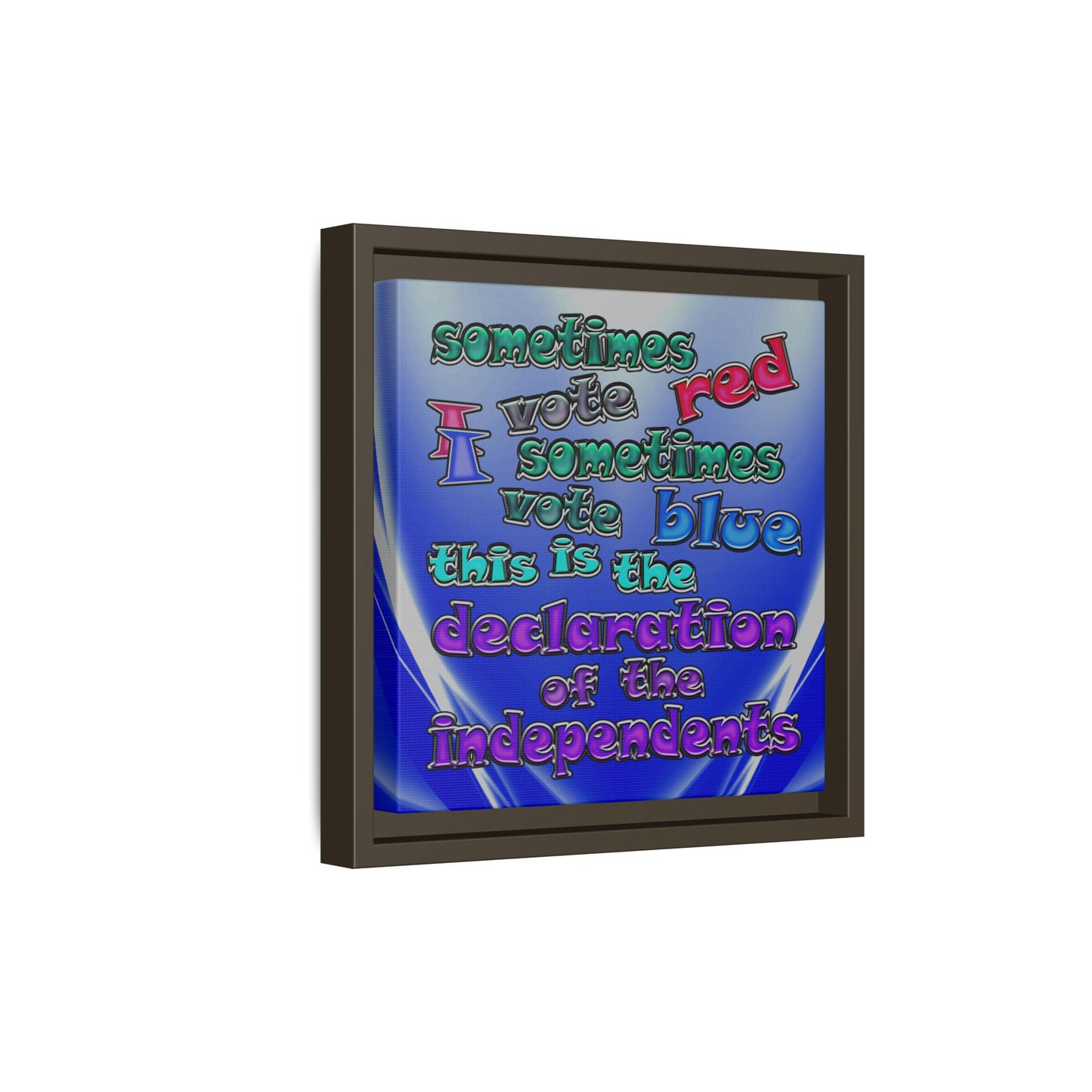 declaration of the independents - framed canvas art (blue-white wave)