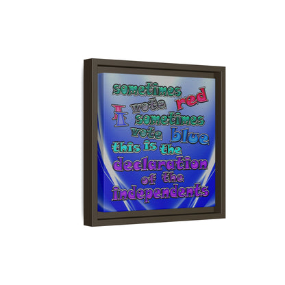 declaration of the independents - framed canvas art (blue-white wave)