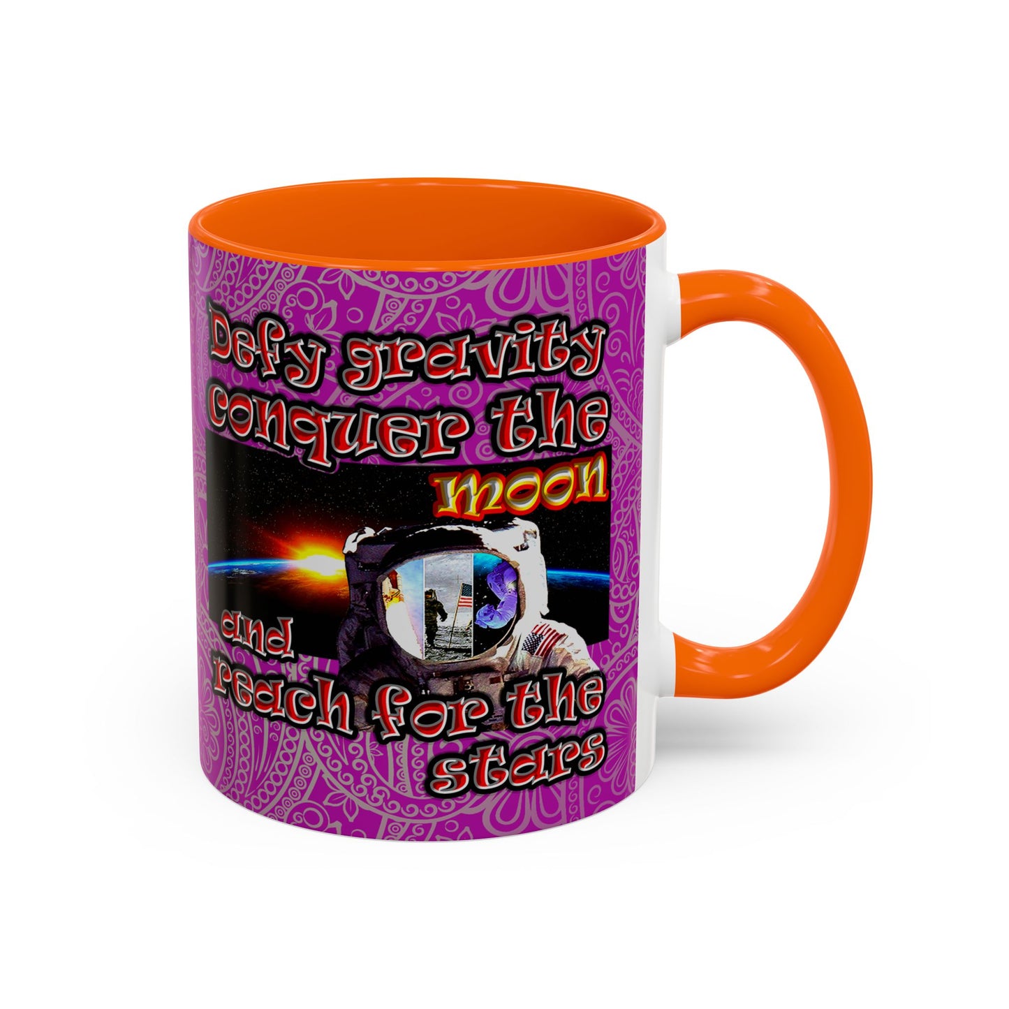 defy conquer reach - Accent Mug (pink swirl)