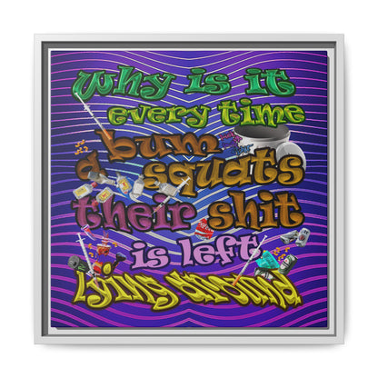 the bum's shit - framed canvas art (purple wave)