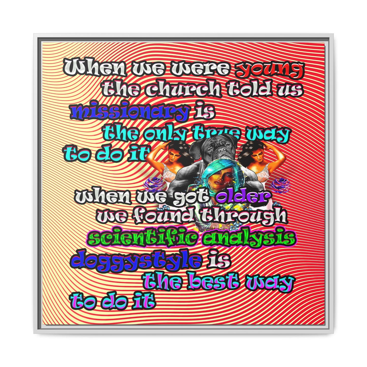 doggystyle - framed canvas art (yellow-orange wave)