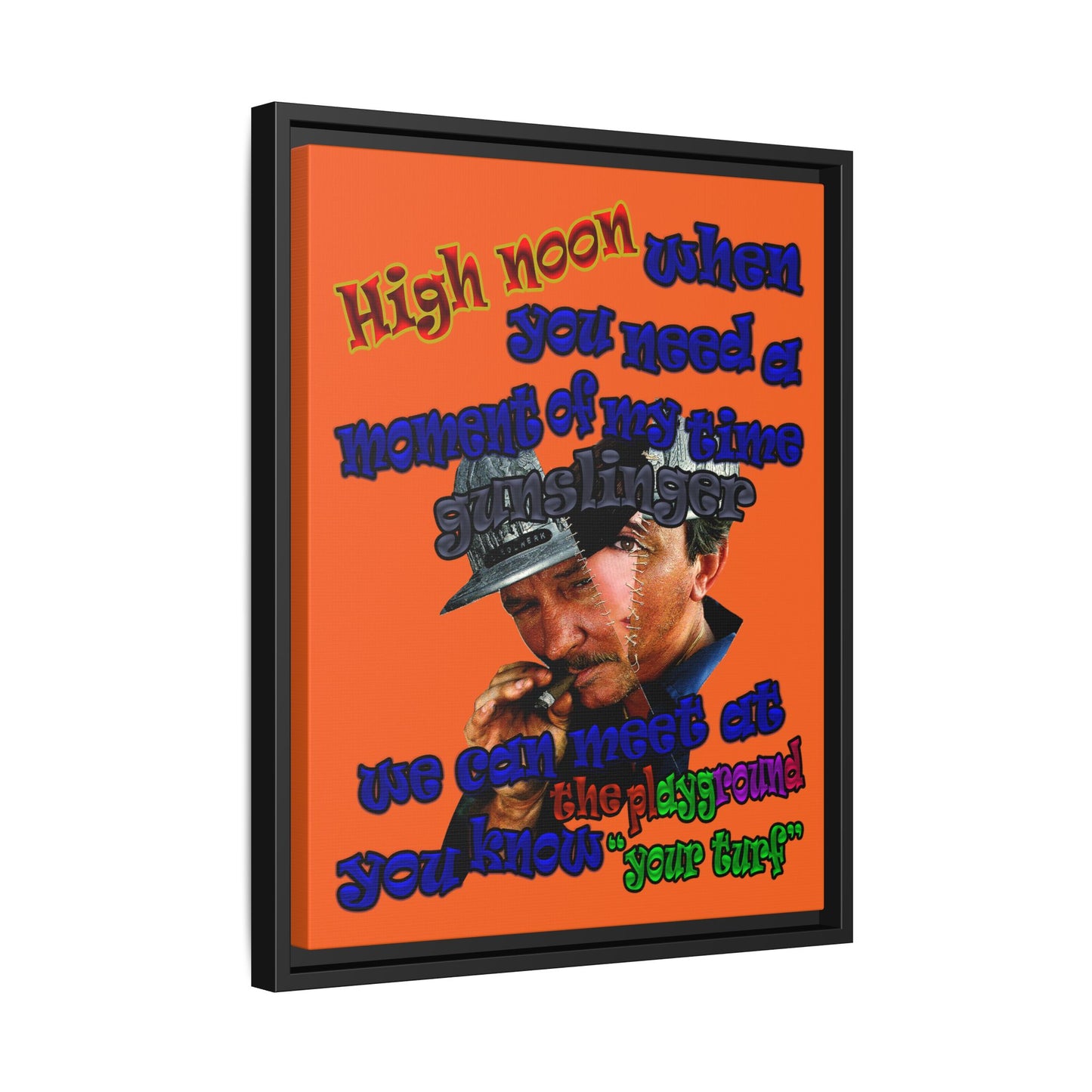 high noon - framed canvas art (orange)