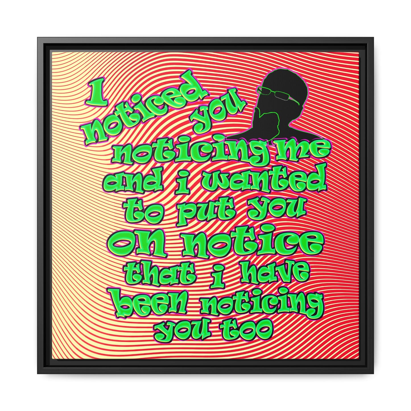 noticed you noticing - framed canvas art (yellow-orange wave)