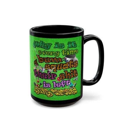 the bum's shit - Black Mug (green turf)