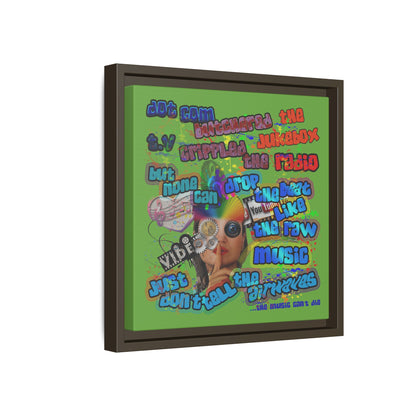 drop the beat - framed canvas art (green)