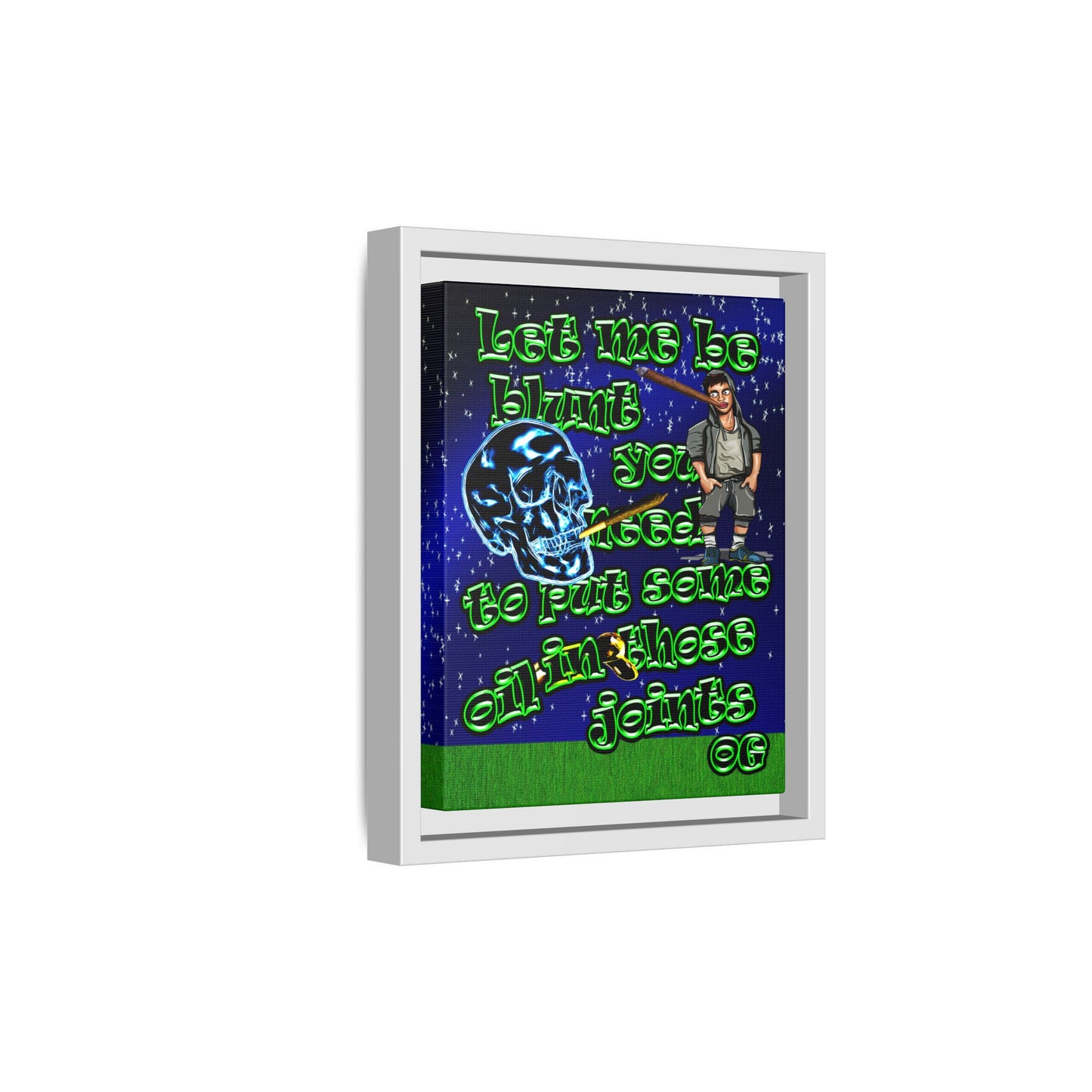 og - framed canvas art ('snoops' background)