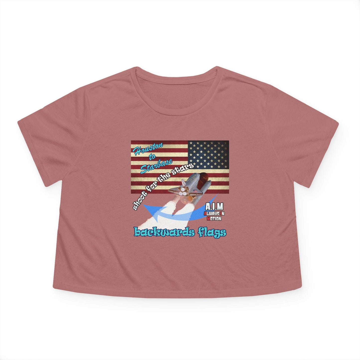 shoot for the stars - Women's Flowy Cropped Tee