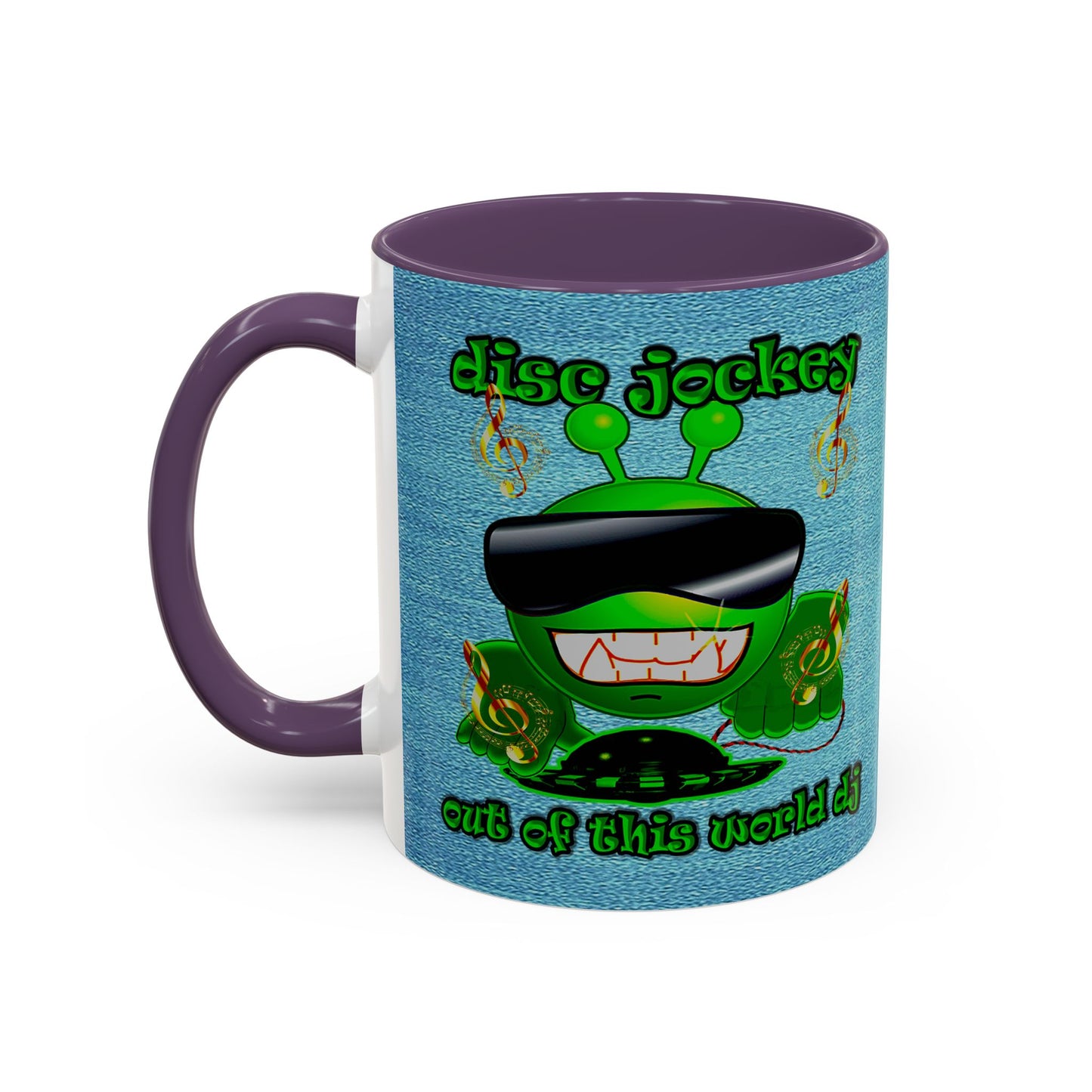 disc jockey - Accent Mug (faded dark blue)