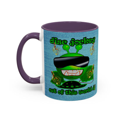 disc jockey - Accent Mug (faded dark blue)