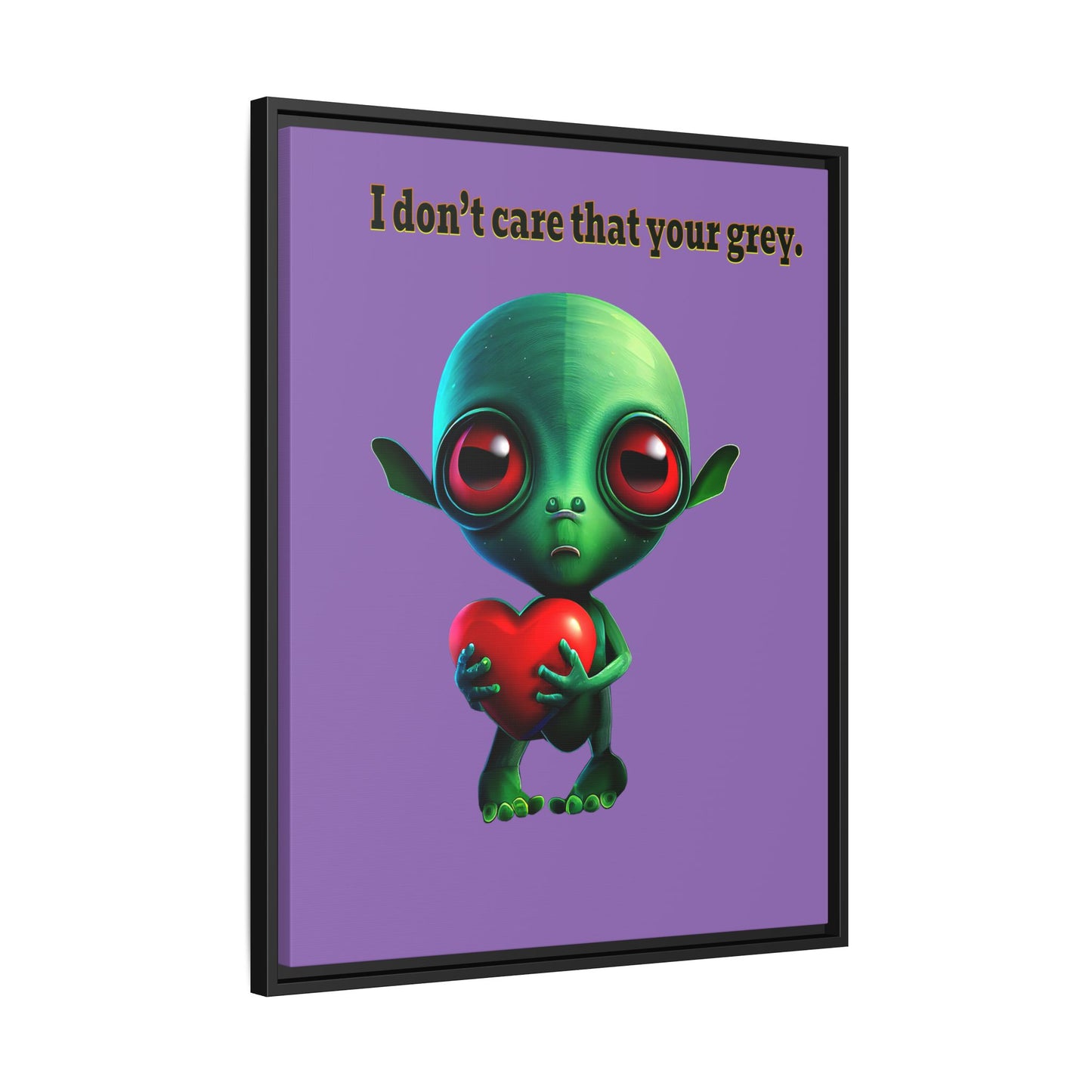 I don't care that your grey - framed canvas art (light purple)