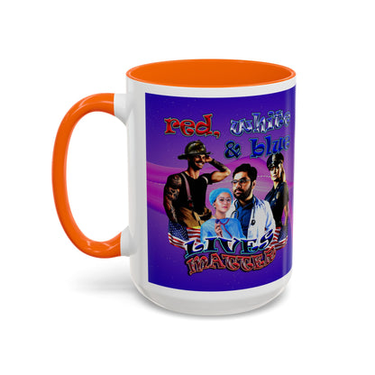rw&b lives matter - Accent Mug (purple-pink wave)