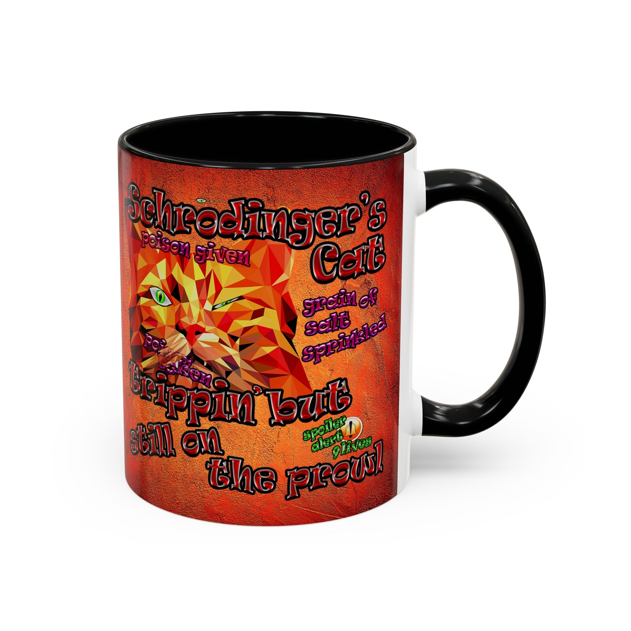 schrodinger's cat - Accent Mug (burnt orange)