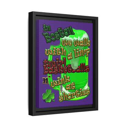 celtics logo - framed canvas art (purple)