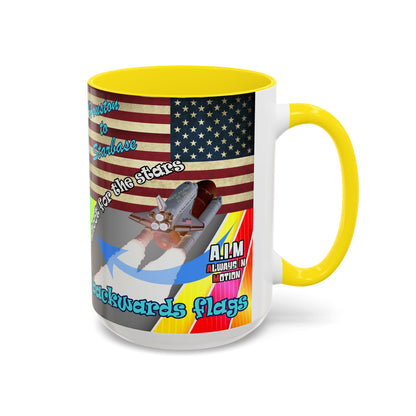 shoot for the stars - Accent Mug (rainbow split)