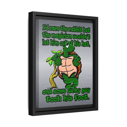 turtle race - framed canvas art (brushed nickel)