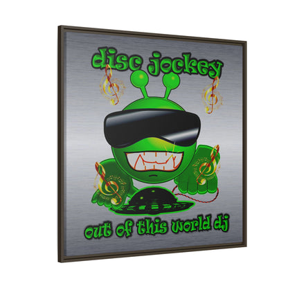 disc jockey - framed canvas art (brushed nickel)