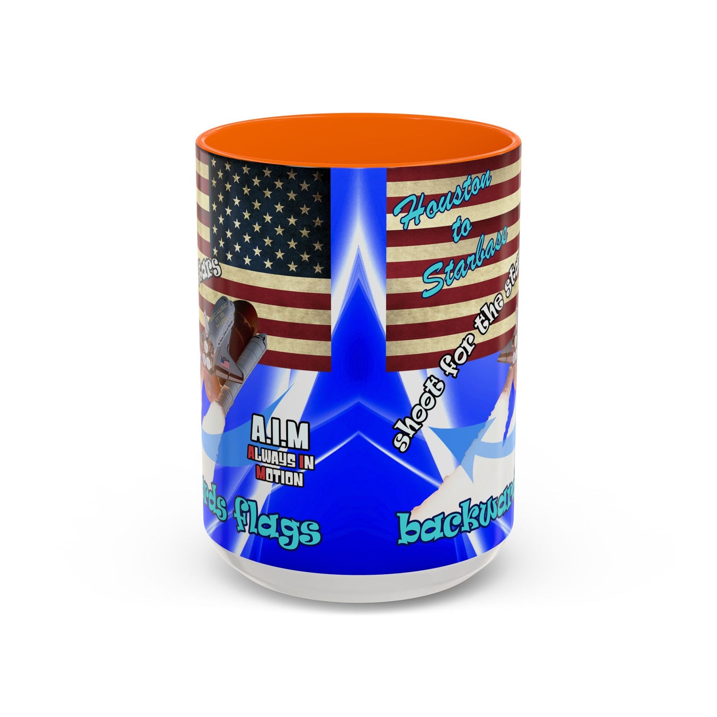 shoot for the stars - Accent Mug (blue-white wave)