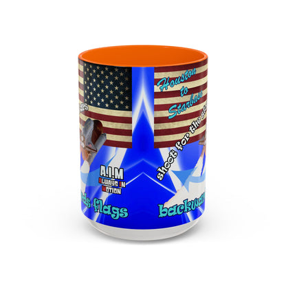 shoot for the stars - Accent Mug (blue-white wave)
