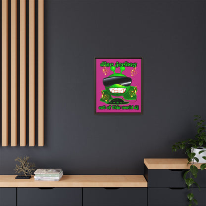 disc jockey - framed canvas art (pink)