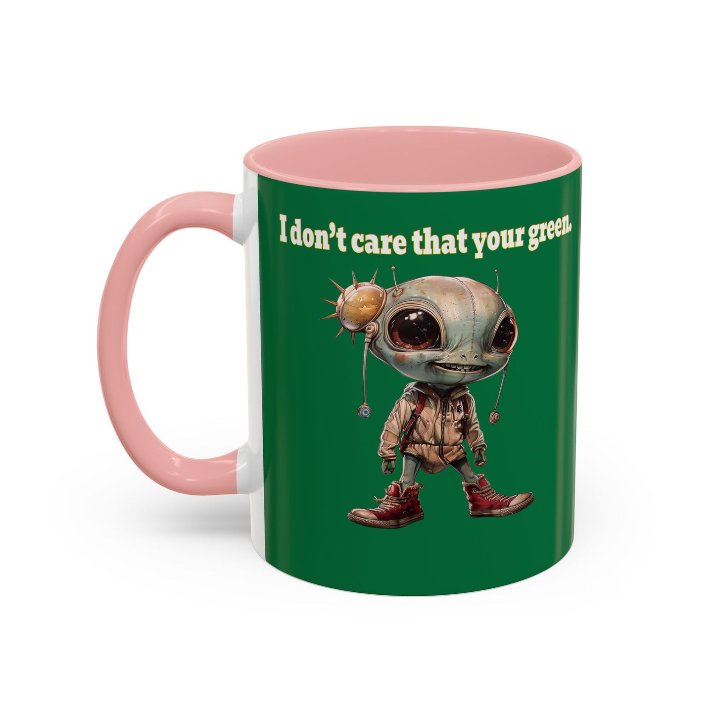 I don't care that your grey - Accent Mug (dark green)
