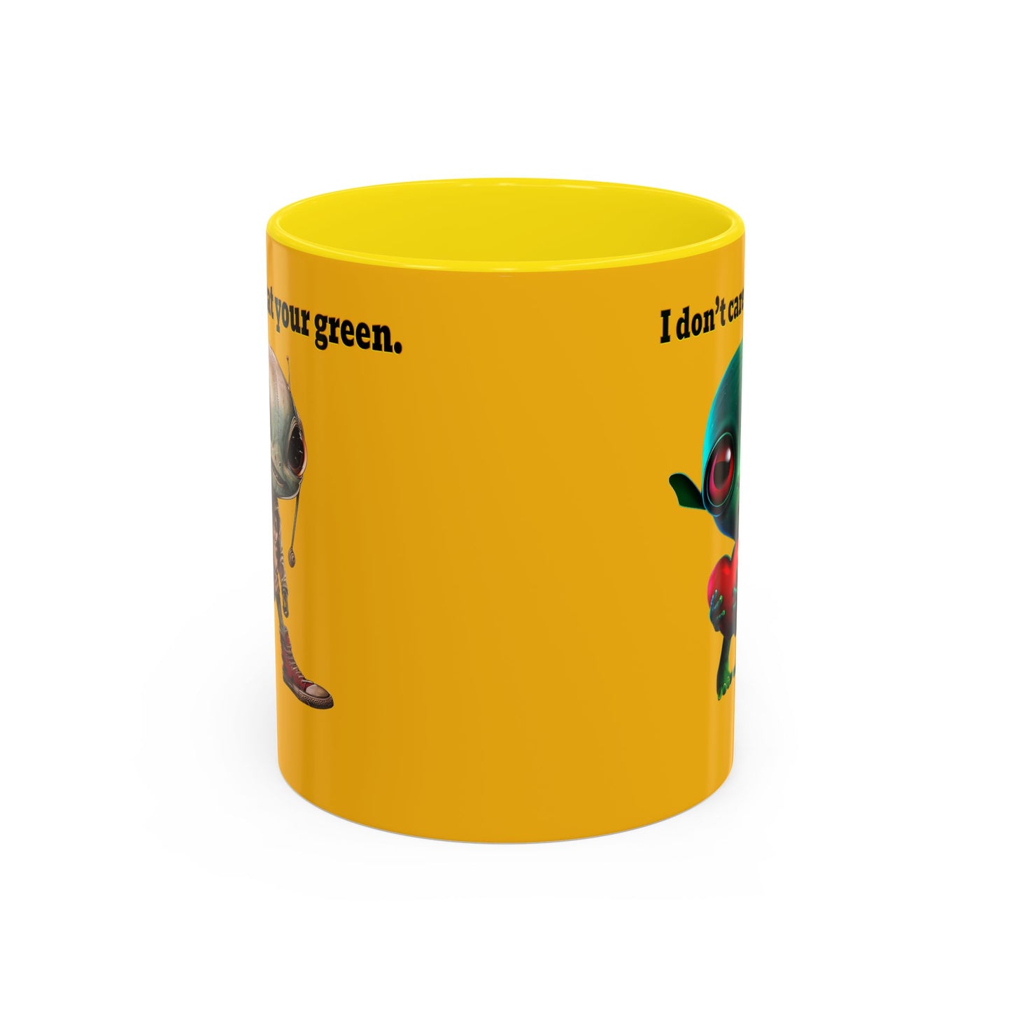 I don't care that your grey - Accent Mug (yellow)
