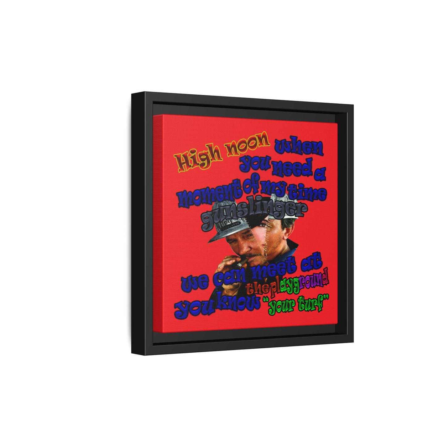 high noon - framed canvas art (red)