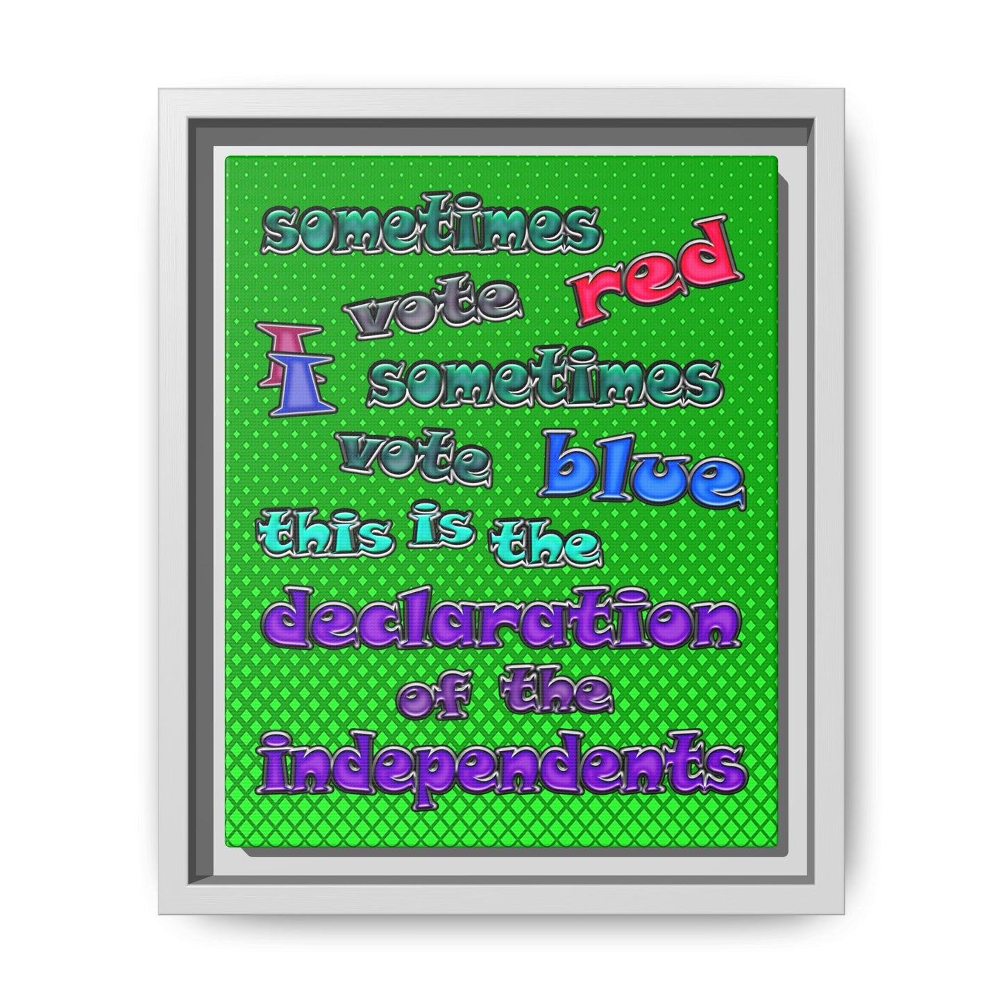 declaration of the independents - framed canvas art (logo green)