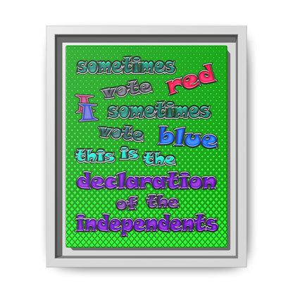 declaration of the independents - framed canvas art (logo green)