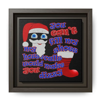 santa's shoes - framed canvas art (black)