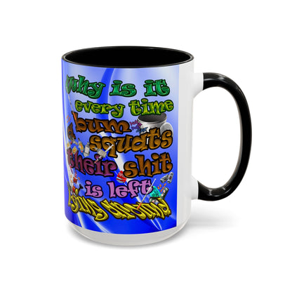the bum's shit - Accent Mug (blue-white wave)
