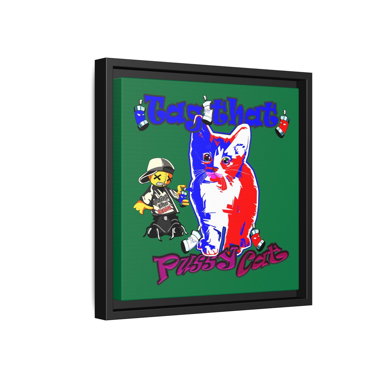 tag that - framed canvas art (dark green)