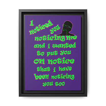 noticed you noticing - framed canvas art (purple)
