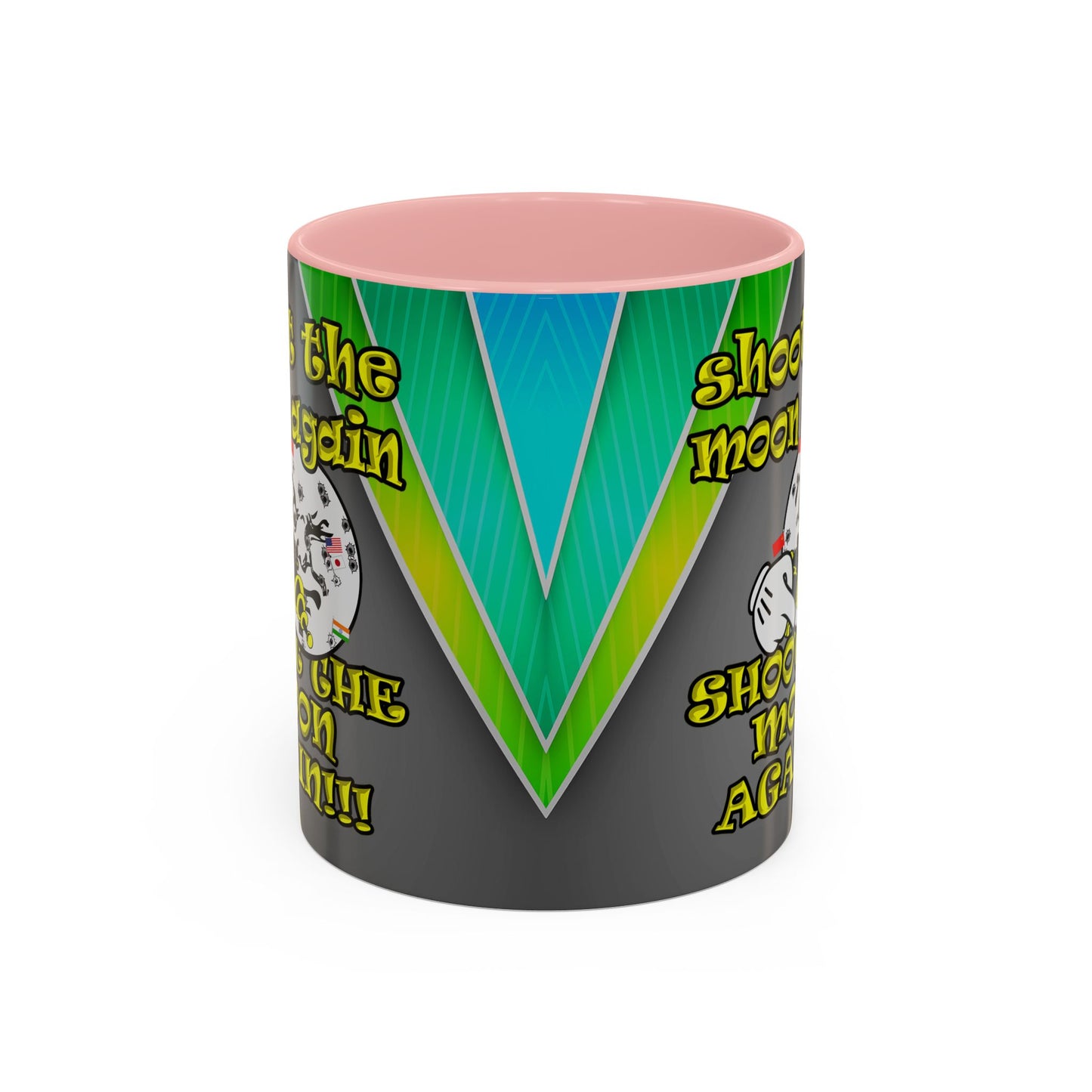 shoot the moon again - Accent Mug (rainbow split)