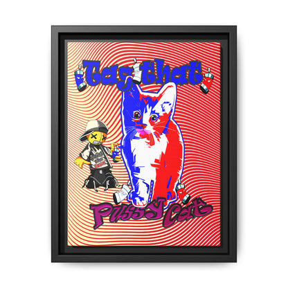 tag that - framed canvas art (yellow-orange wave)