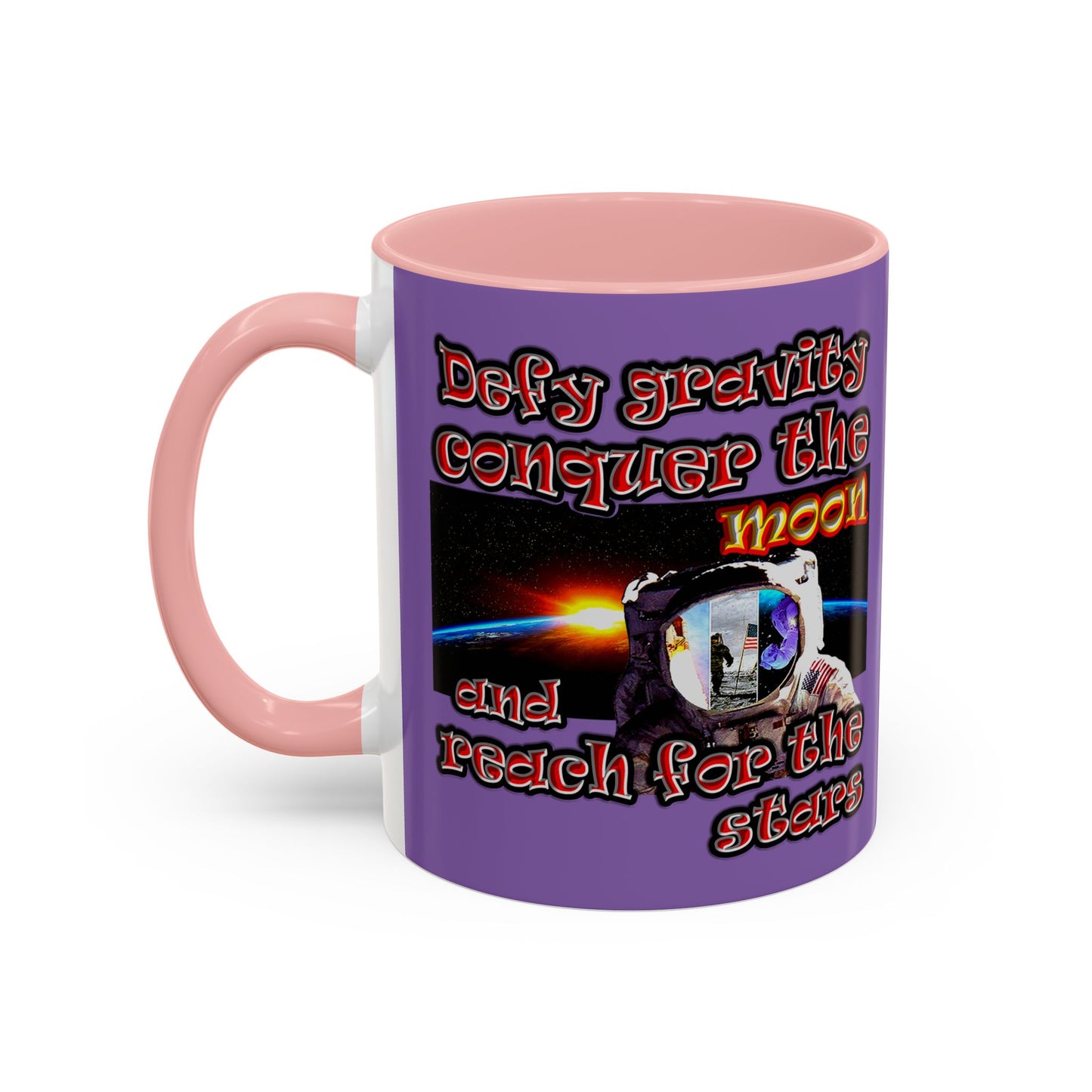 defy conquer reach - Accent Mug (light purple)